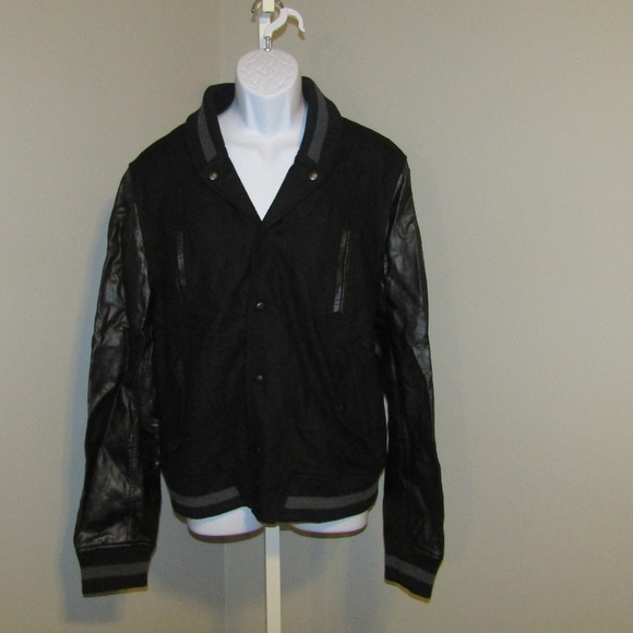 MG Black Label Wool Jacket Faux Leather Size XL - Picture 2 of 8